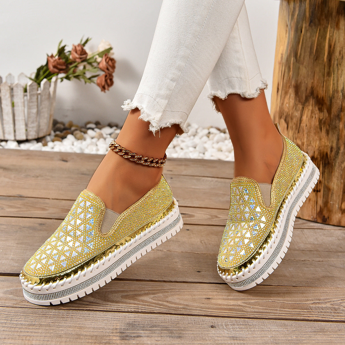 Women’s Four-Seasons Thick-Sole Casual Sneakers | Flat All-Match Lightweight Flats