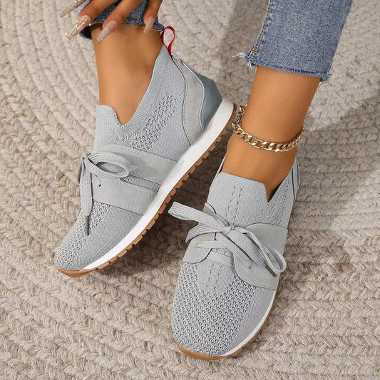 Women’s Lace‑Up Mesh Walking Flats CJ US