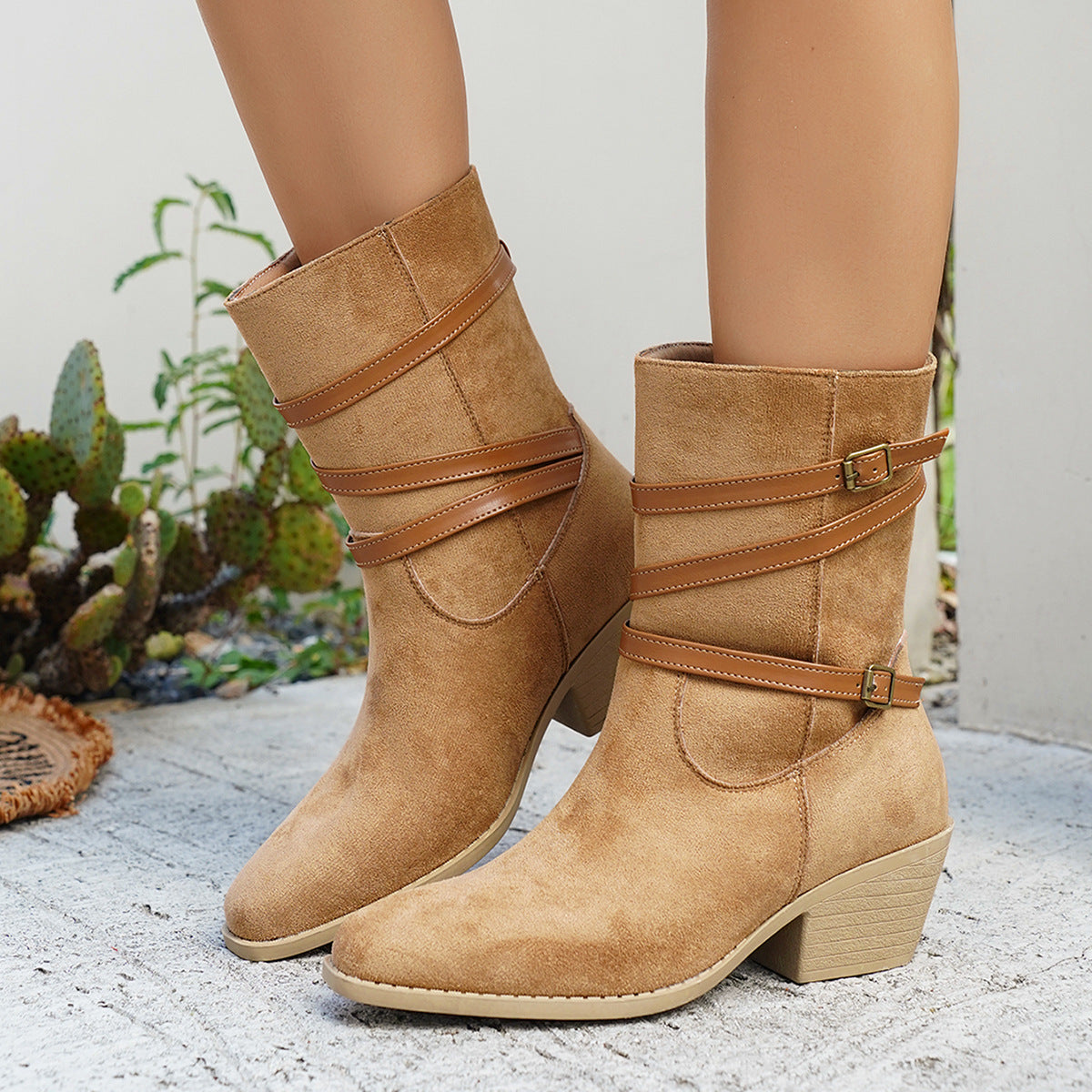 Cotton Low-cut Vintage-style Boots New Design