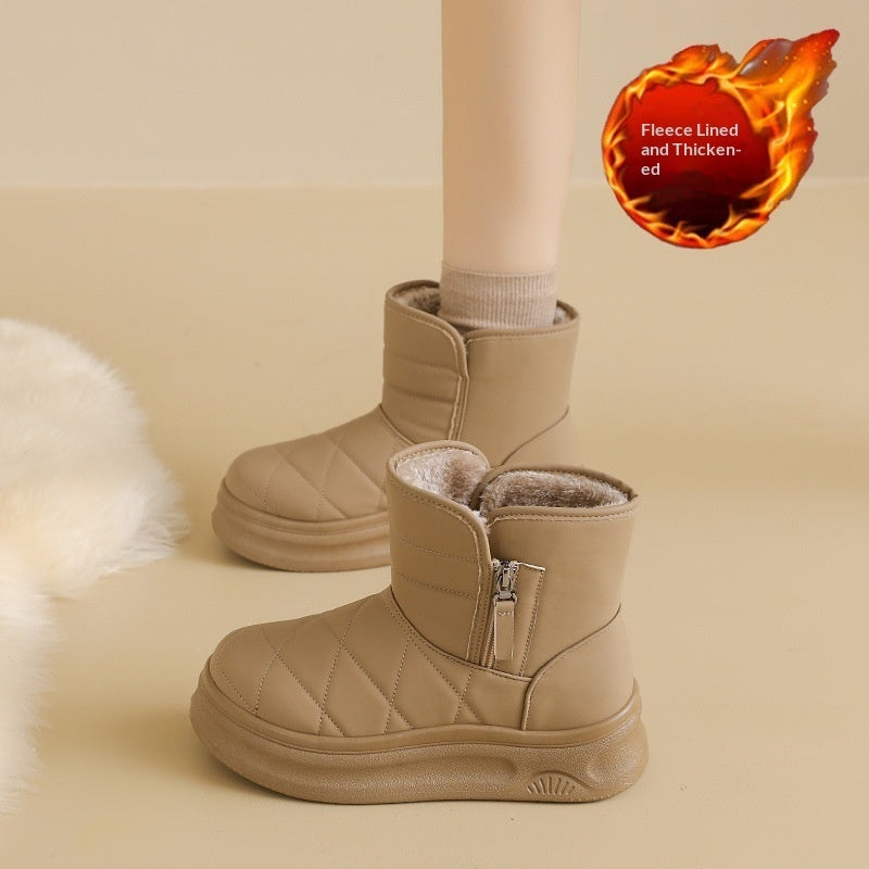 Womens Casual Warm Fleece-lined Snow Boots