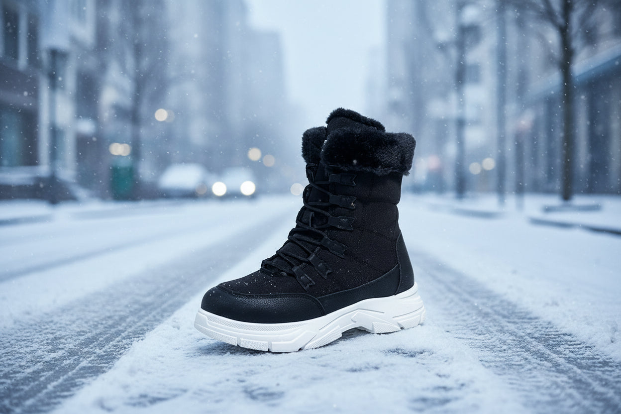 Women’s Fleece-Lined Chunky Sole Shoes – Warm Casual Winter Comfort Shoes