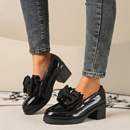 Womens Fashionable Bowtie Plus-Size High-Heel Pumps 
