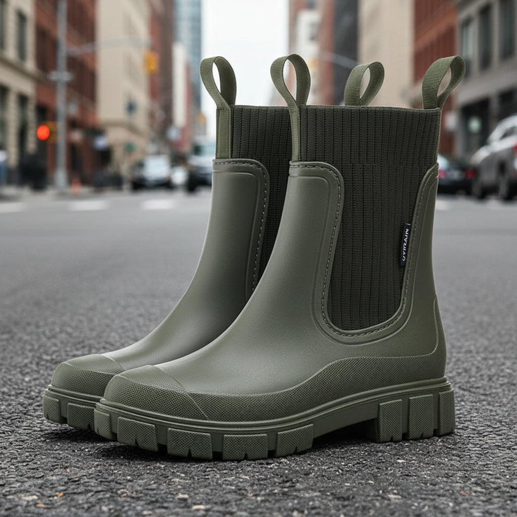 Women’s Waterproof Height-Increasing Rain Boots 
