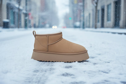 Women’s Thick Sole Snow Boots – Warm, Lightweight Winter Platform Boots