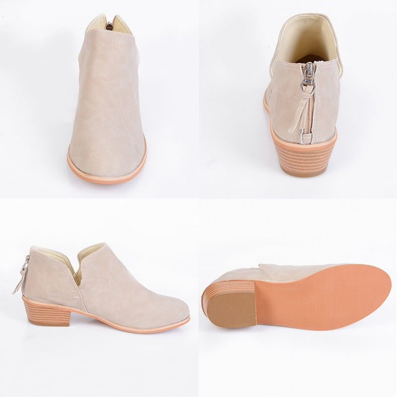 Autumn Women Shoes Retro High Heel Ankle Boots CJ US