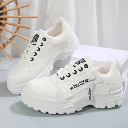 Women’s Lace‑Up Side‑Zipper Sports Sneakers CJ US