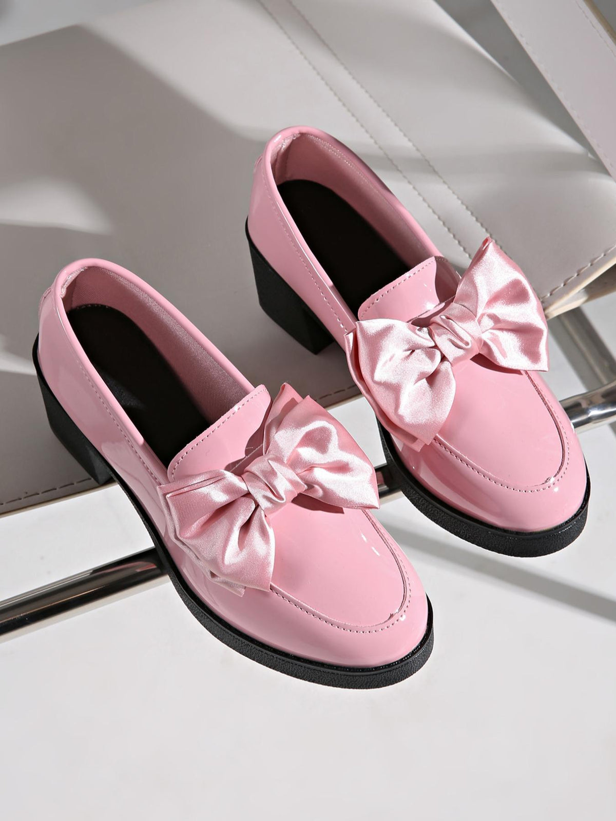 Womens Fashionable Bowtie Plus-Size High-Heel Pumps 