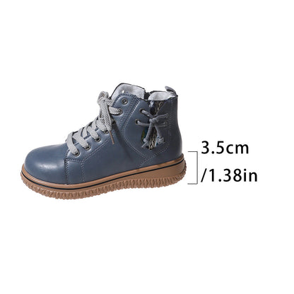 FitiqueFit Women’s Flat Heel Martin Boots – Lace-Up, Side Zip, Cotton Padded Comfort CJ