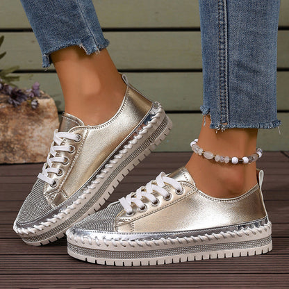 Women’s Plus Size White Sneakers – Chunky Sole Casual Everyday Shoes - Stepique