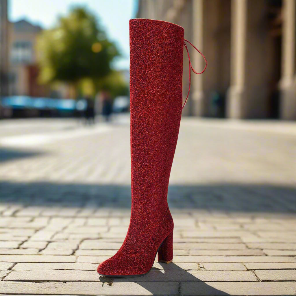 Plus-Size Over The Knee Long Boots for Women – Chunky Heel Nightclub Platform CJ