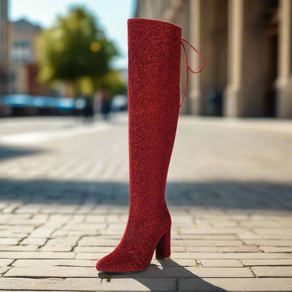 Plus-Size Over The Knee Long Boots for Women – Chunky Heel Nightclub Platform CJ