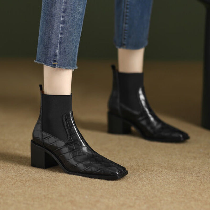 New Autumn Winter Niche Light-luxury Vintage Womens Shoes 