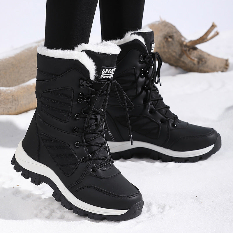 Thickened Long Wool Plus Velvet Warm Snow Boots 