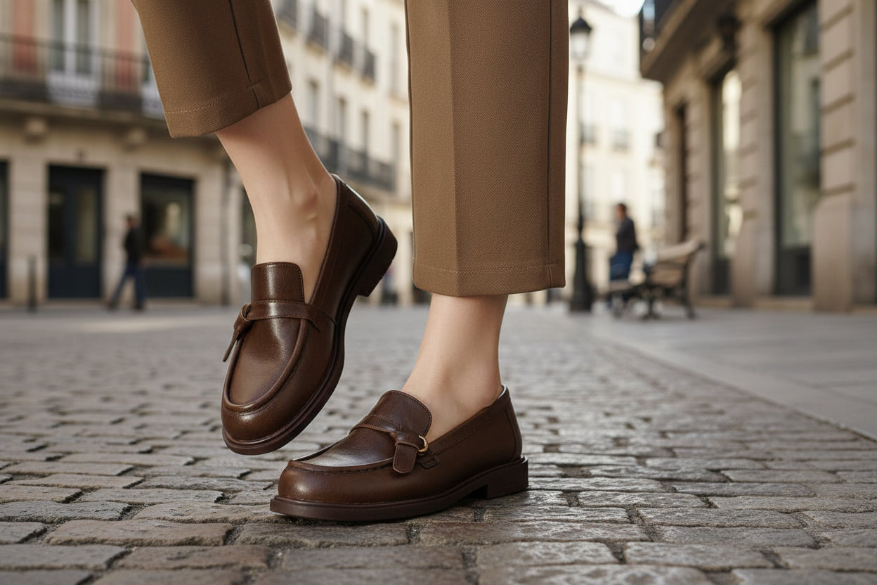 Autumn And Winter Round Toe Low Heel Slip-on Casual Women's Shoes 