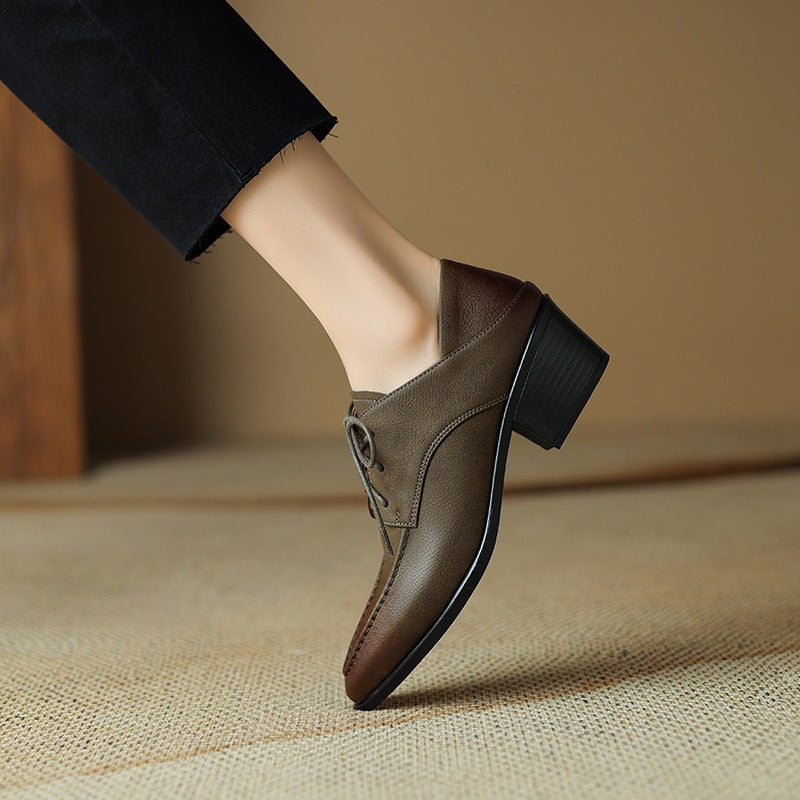 Women's Fashion Retro Strap Chunky Heel Shoes 