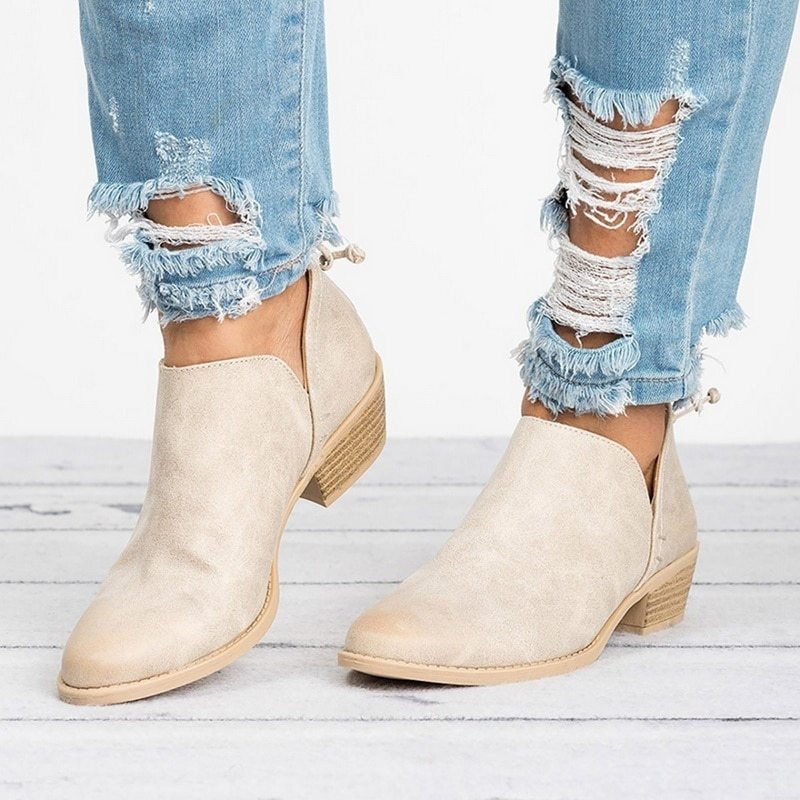 Autumn Women Shoes Retro High Heel Ankle Boots CJ US