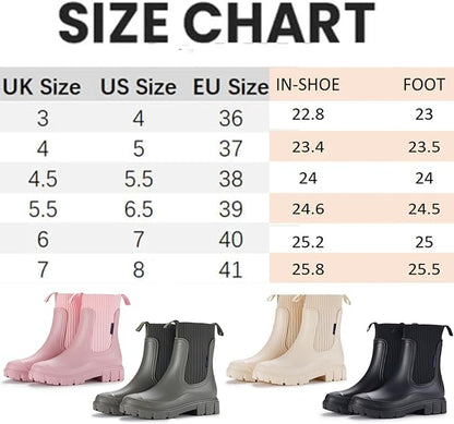Women’s Waterproof Mid-Tube Rain Boots – Non-Slip Rubber Boots 