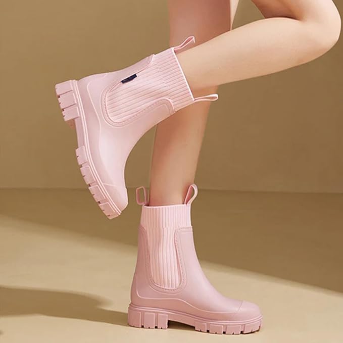 Women’s Waterproof Mid-Tube Rain Boots – Non-Slip Rubber Boots 