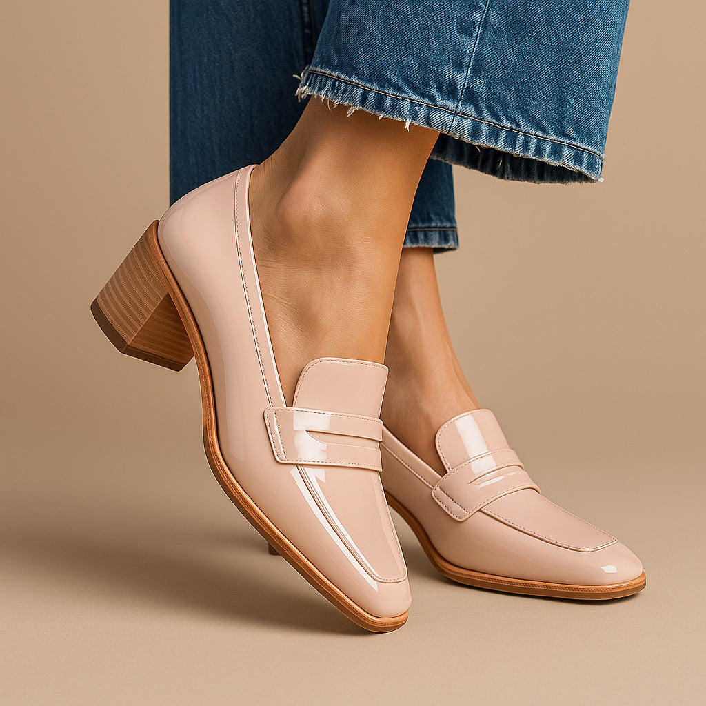 Fashion Square Toe Slip-on Paint Oversized Shoes Women 