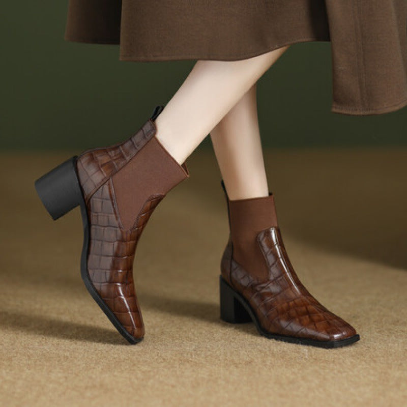 New Autumn Winter Niche Light-luxury Vintage Womens Shoes 