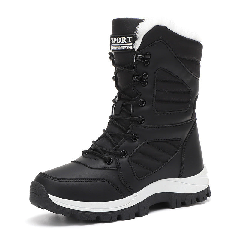 Thickened Long Wool Plus Velvet Warm Snow Boots 