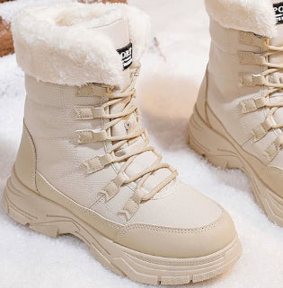 Women’s Fleece-Lined Chunky Sole Shoes – Warm Casual Winter Comfort Shoes