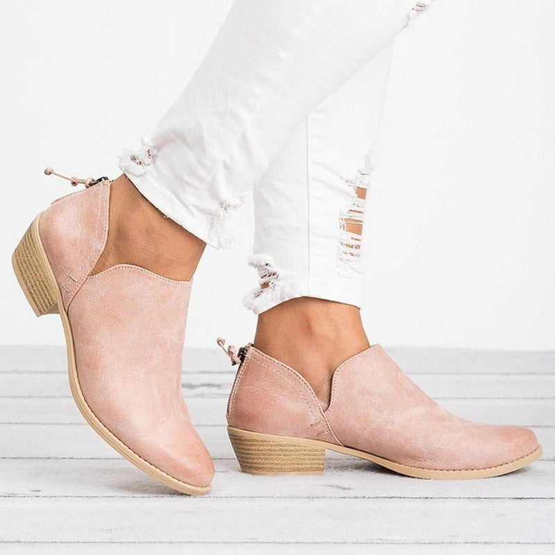 Autumn Women Shoes Retro High Heel Ankle Boots CJ US