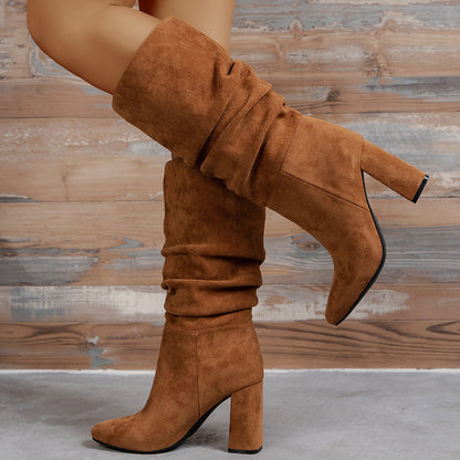 New European And American High Heel Slip-on Fashion Women's Boots CJ