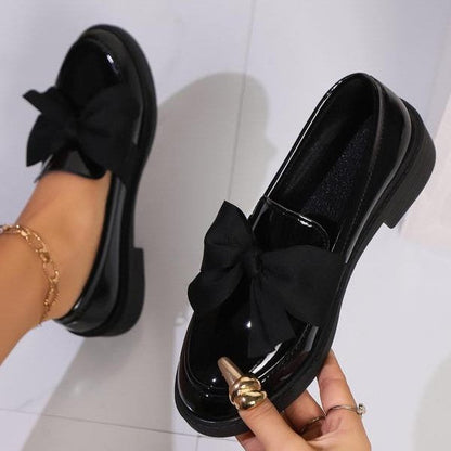 Plus-size Bow-knot Slip-on Loafers For Women 