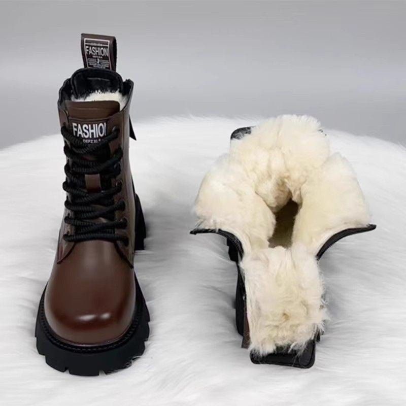 Womens Stylish Padded Insulated Boots With Thick Soles 