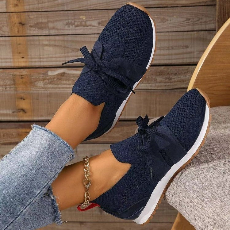Women’s Lace‑Up Mesh Walking Flats CJ US