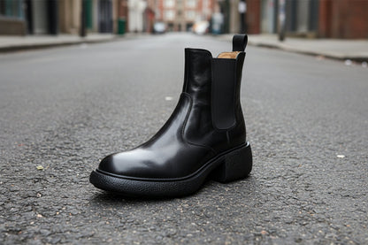 Womens British-style Dr Ankle Boots With Chunky Heels 