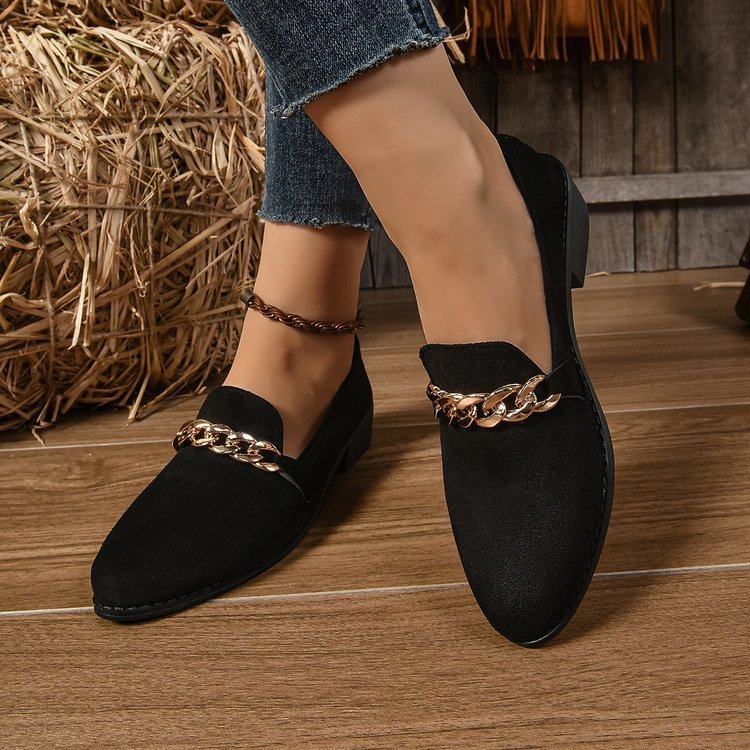 Pointed Toe Chunky Heel Stylish Casual Shoes Women CJ