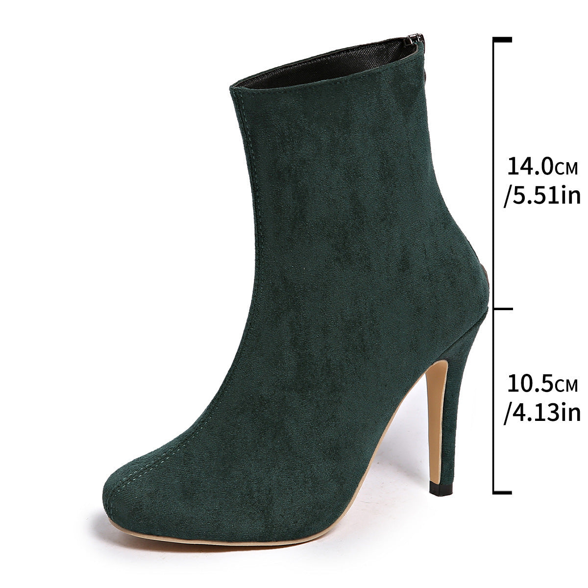 Womens Stylish Figure-flattering Suede High-heeled Ankle Boots 