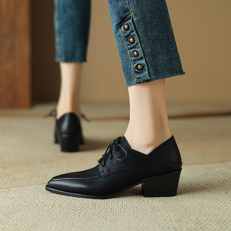 Women's Fashion Retro Strap Chunky Heel Shoes 