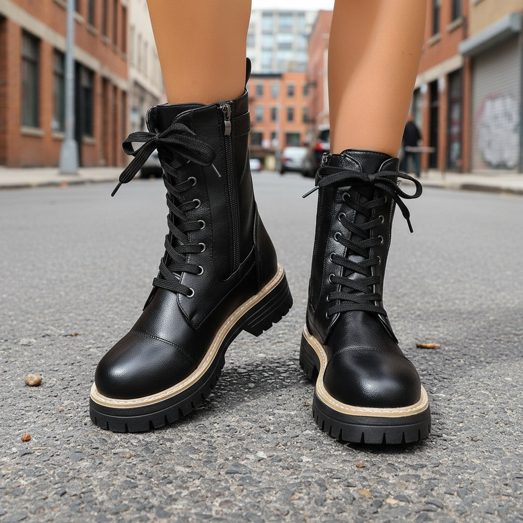 Solid Color Low Heel Mid Boots for Women — Sleek & Comfortable CJ