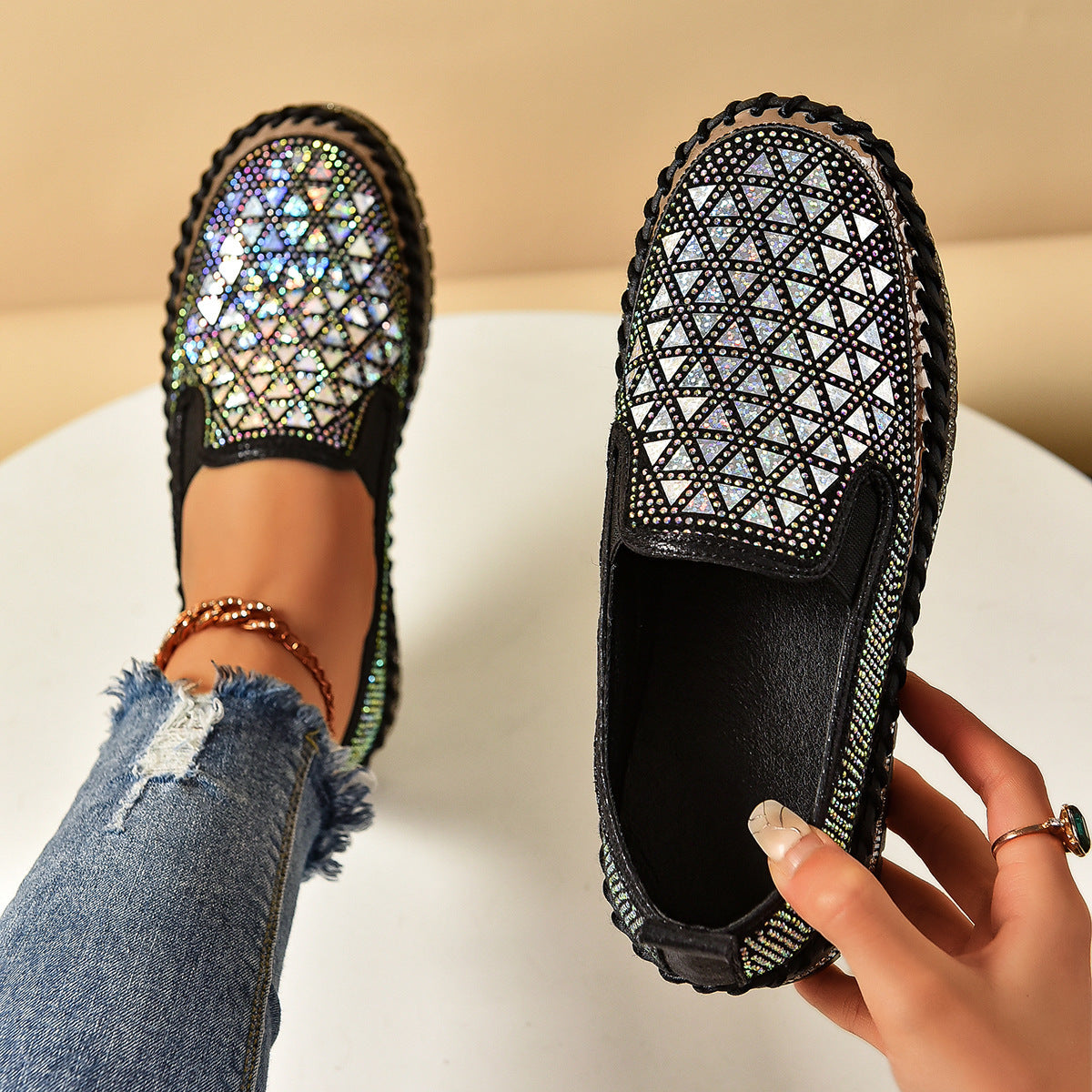 Women’s Four-Seasons Thick-Sole Casual Sneakers | Flat All-Match Lightweight Flats 