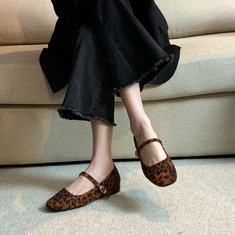 French-style Square-toe Mary Jane Shoes With A Hidden Heel 