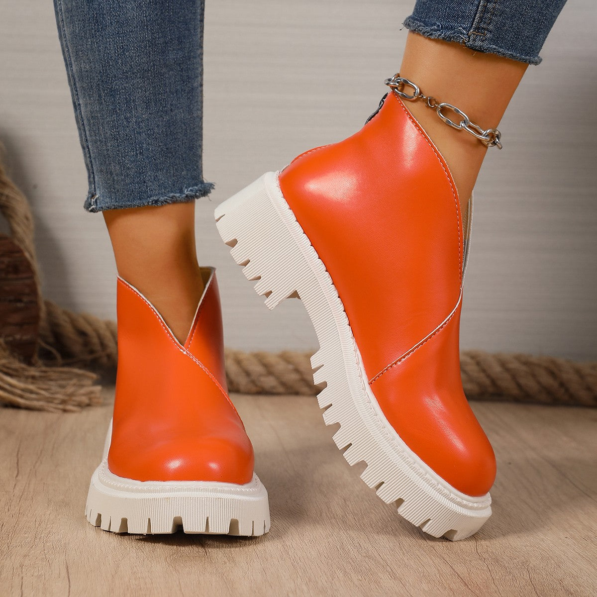 Arrival Women's Plus-size Chunky-heeled High-heeled Ankle Boots 