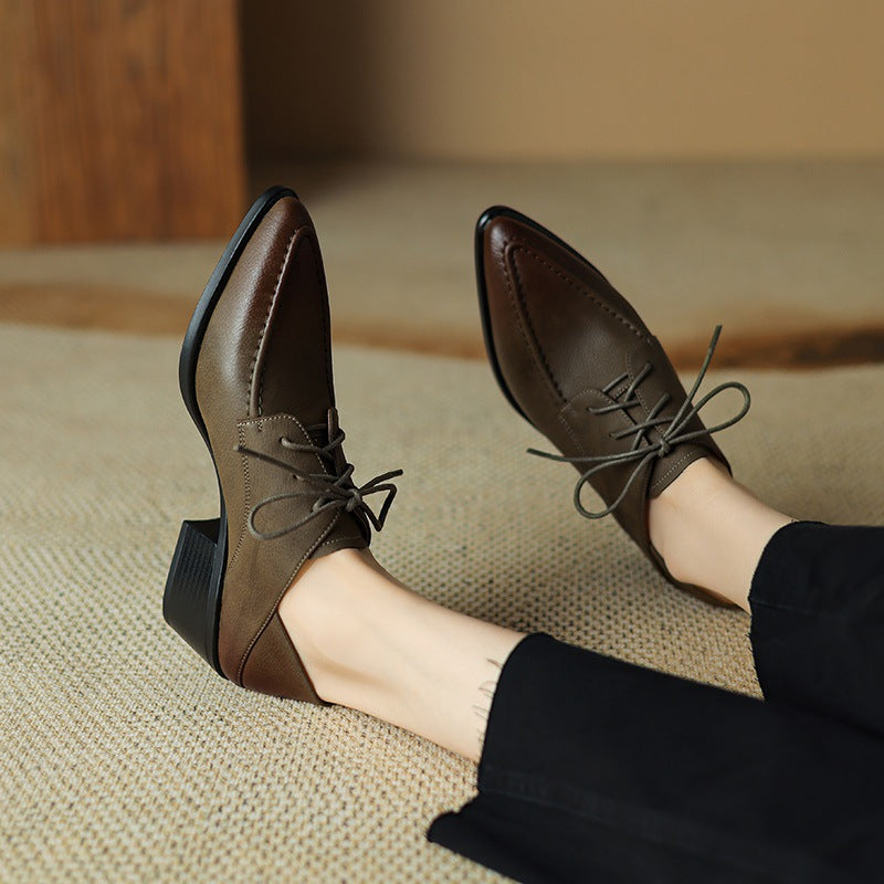 Women's Fashion Retro Strap Chunky Heel Shoes 