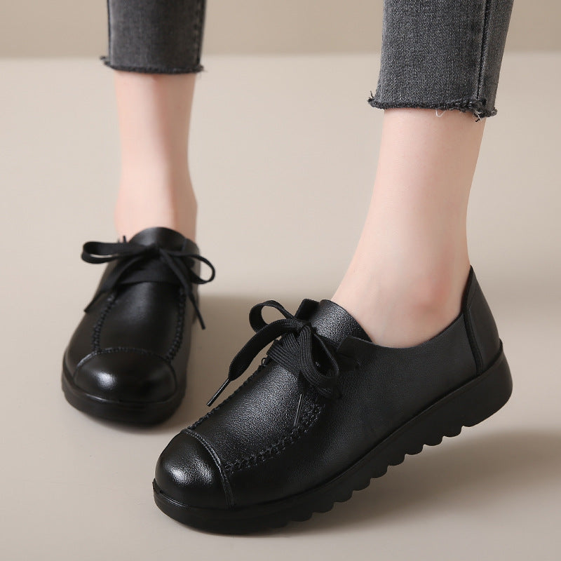 Women's Work Black Flat Soft Sole Anti-slip Shoes 