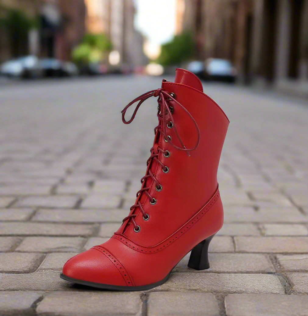 Large Size Women's British-style Martin Wine Glass High Heel Boots Women's Motorcycle Diversi Fashion™