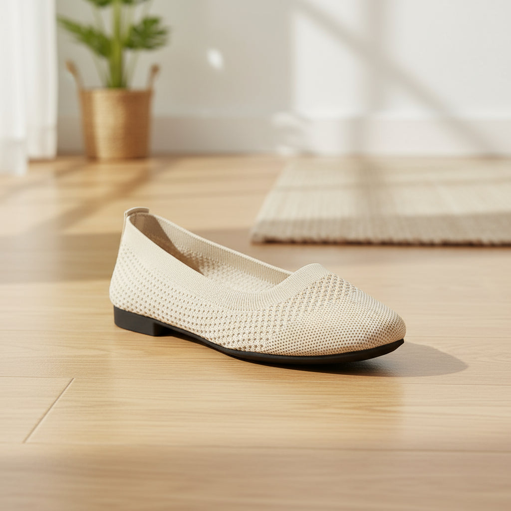 Large Size Flying Woven Women's Shoes Shallow Mouth Mesh Breathable CJ