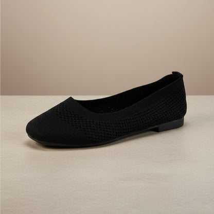 Large Size Flying Woven Women's Shoes Shallow Mouth Mesh Breathable CJ