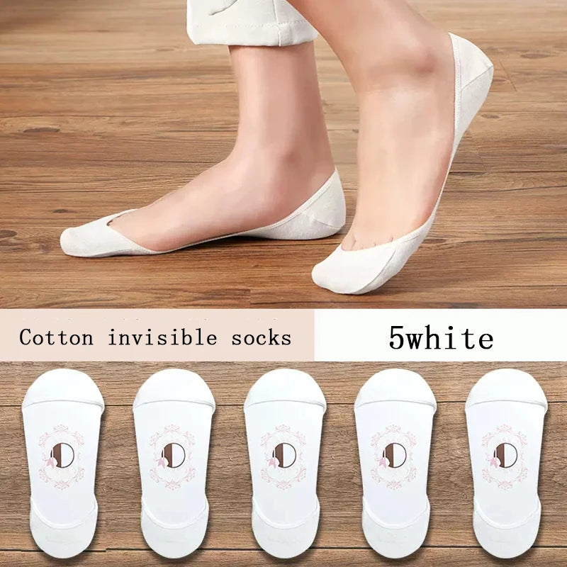 Women’s Super Invisible No-Show Socks | Thin Non-Slip Boat Socks 