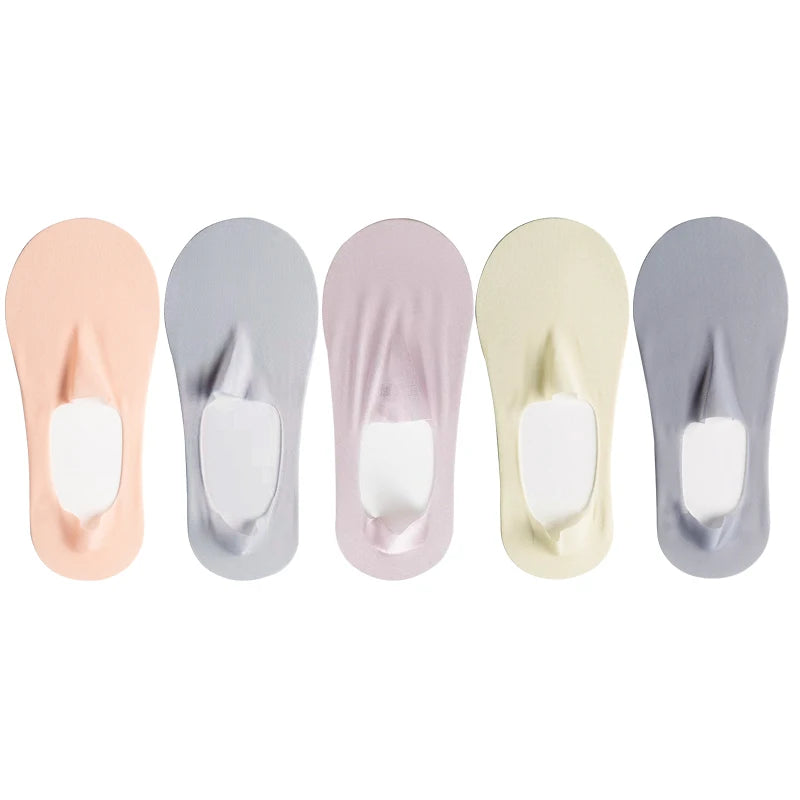5-Pack Women’s Ultra Thin No-Show Socks | Invisible Boat Socks 
