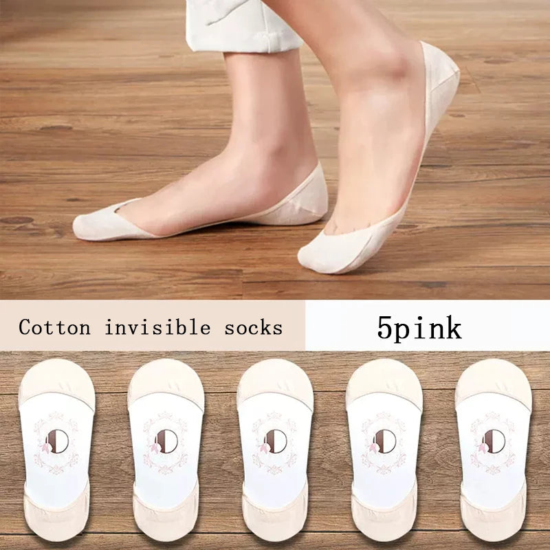 Women’s Super Invisible No-Show Socks | Thin Non-Slip Boat Socks 