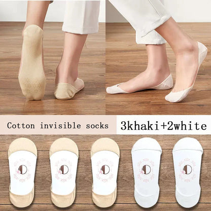 Women’s Super Invisible No-Show Socks | Thin Non-Slip Boat Socks 