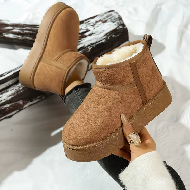 Women’s Thick Sole Snow Boots – Warm, Lightweight Winter Platform Boots