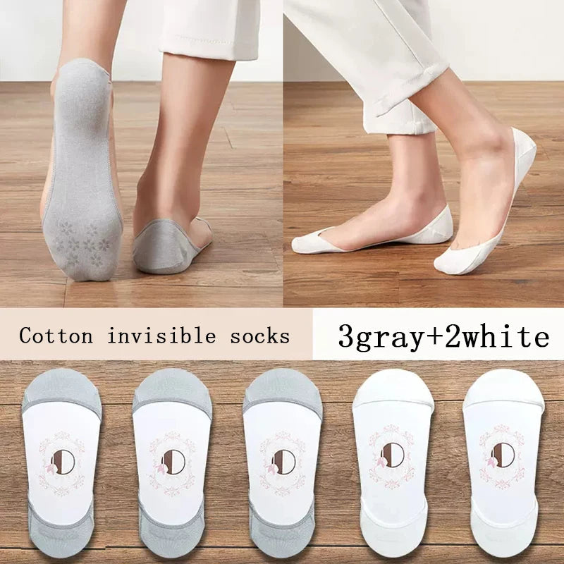 Women’s Super Invisible No-Show Socks | Thin Non-Slip Boat Socks 
